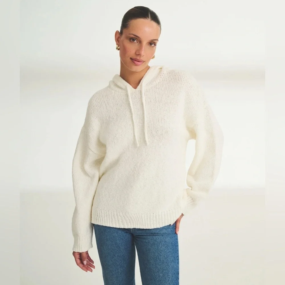 J. Crew Cozy Cream Knit Sweater Hoodie